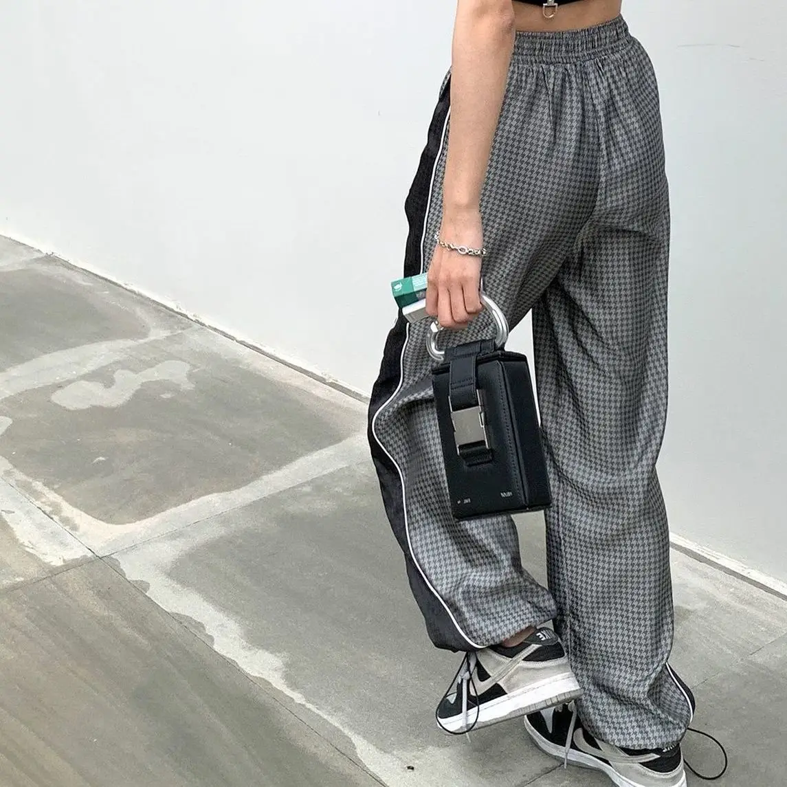 

Grey pants for women's Harajuku style summer thin straight tube drop feeling Wide Leg Pants Large Student Korean loose casual