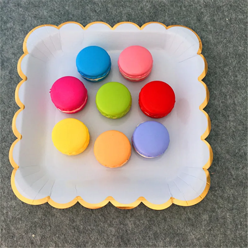 24 шт. квадратные обеденные тарелки из фольги 23 см|Одноразовая посуда для