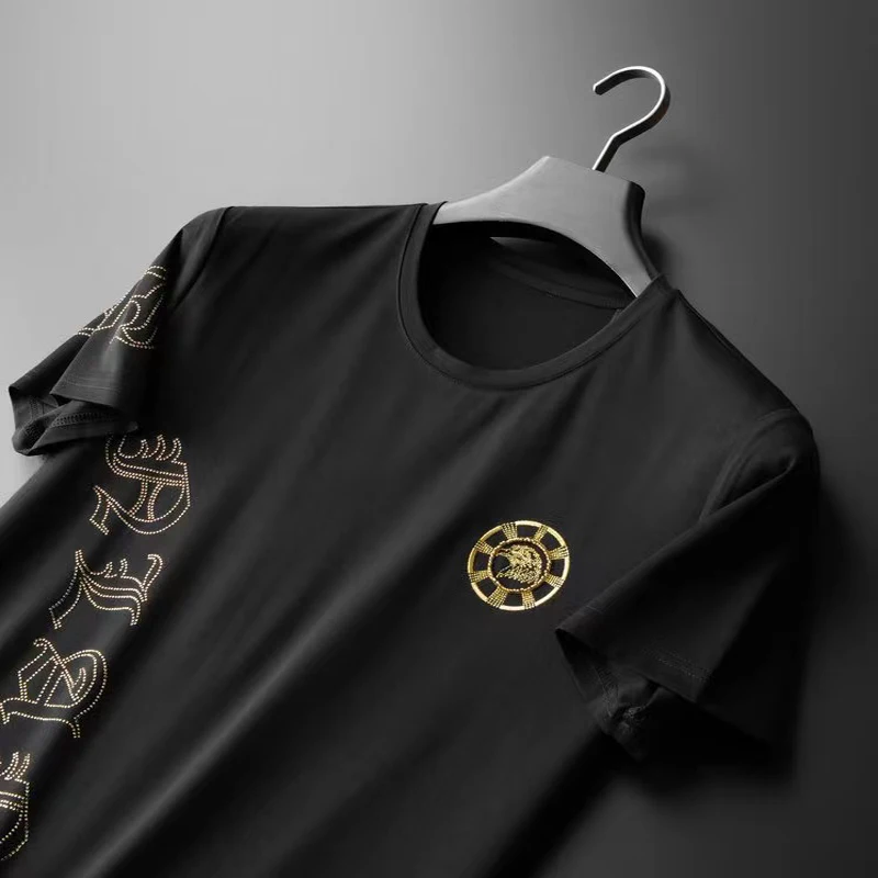 

Men's casual sports suit 2021 spring and summer new eagle embroidery tide brand round neck short-sleeved T-shirt trousers men
