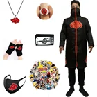 Бандана и плащ для косплея Akatsuki, одежда для косплея с вышивкой из листьев и волос, нежные аксессуары для ниндзя Какаси