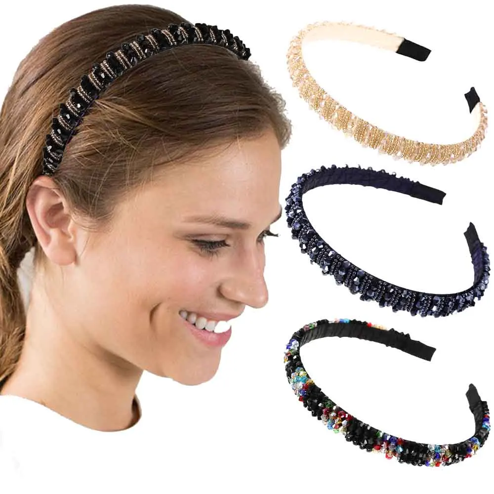 

Haimeikang Luxurious Rhinestone Hair Accessories Hairbands For Women Sweet Headband Hair Hoops Girls Elegant Bezel Headwear