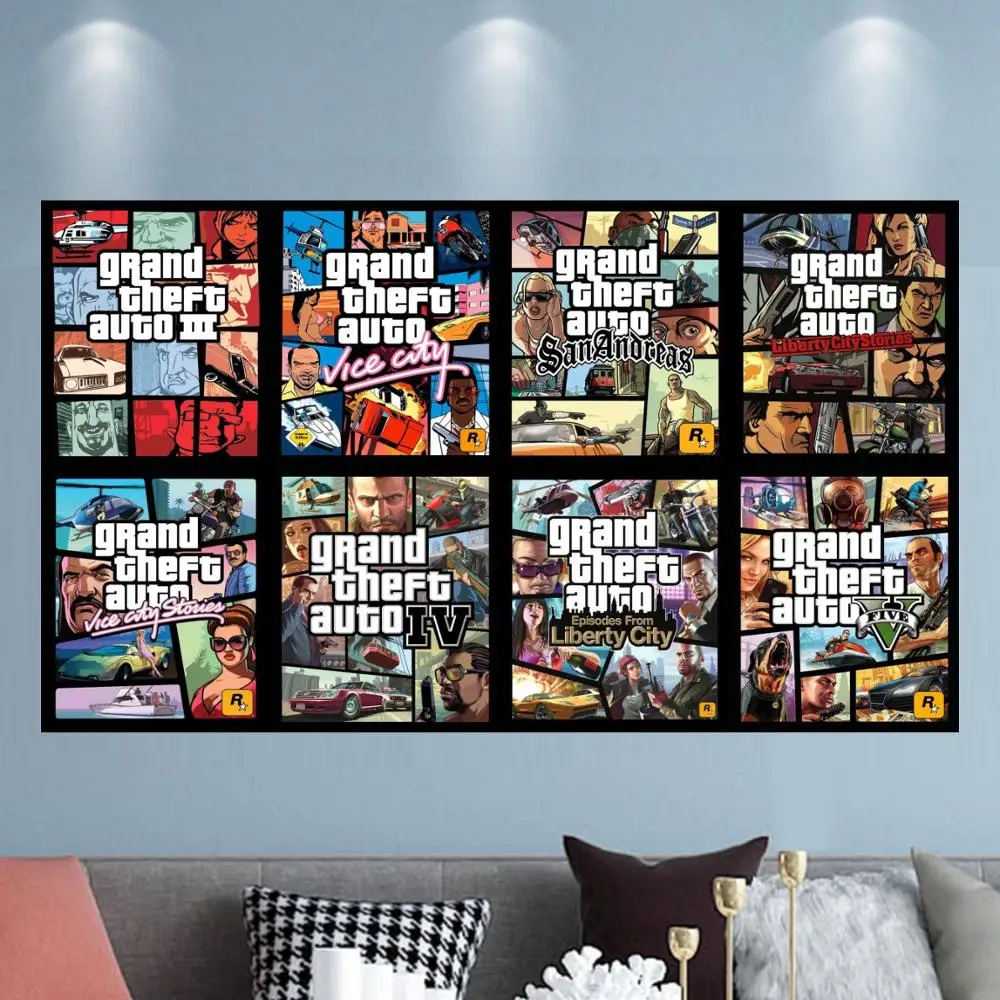 Винтажный холст с принтом из GTA San Андреас постер художественной печатью