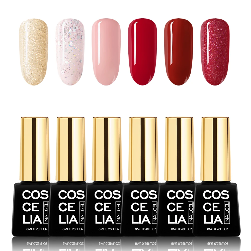 6 Pc Gel 01 Набор для ногтей, УФ светодиодный светильник с чистым гелем, лак для ногтей, Удлинительный УФ-гель, впитывающий гель, лак для ногтей, набор инструментов - Цвет: 6 Pc Gel 01