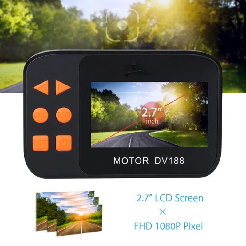 Видеорегистратор DVR DV188 1080P G сенсор ЖК дисплей 2 7 дюйма двойной объектив| |