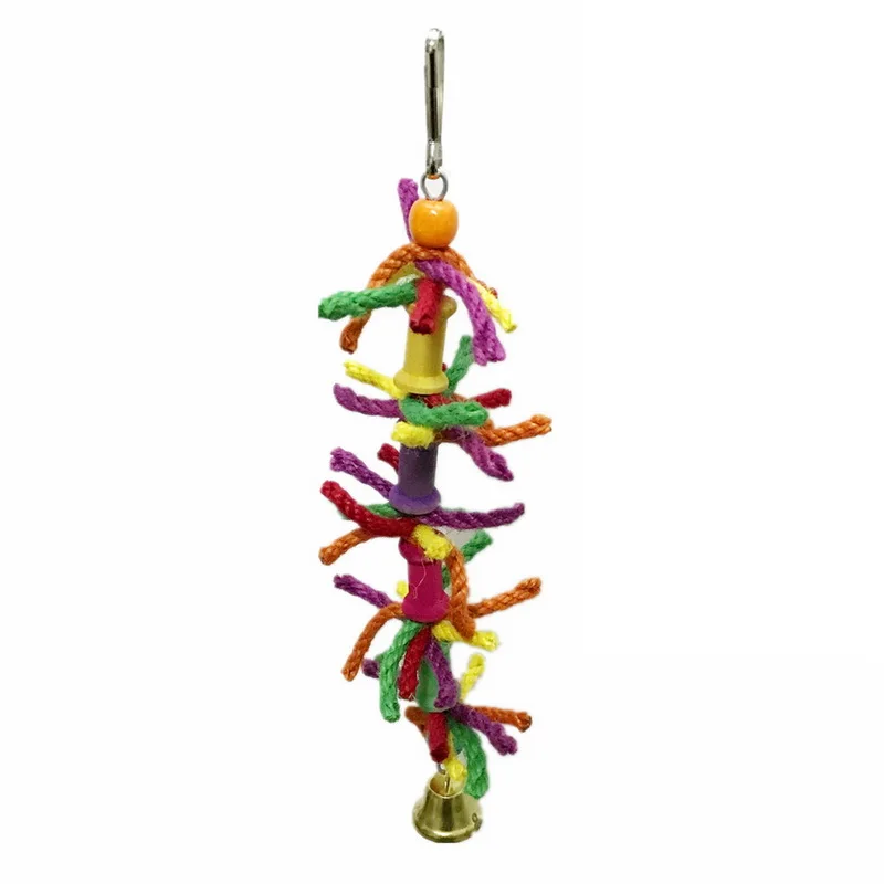 Parrot Toys Hanging Bell for Parrots Bird Squirrel Funny Chain Swing Toy Pet Supplies Climb Chew | Дом и сад