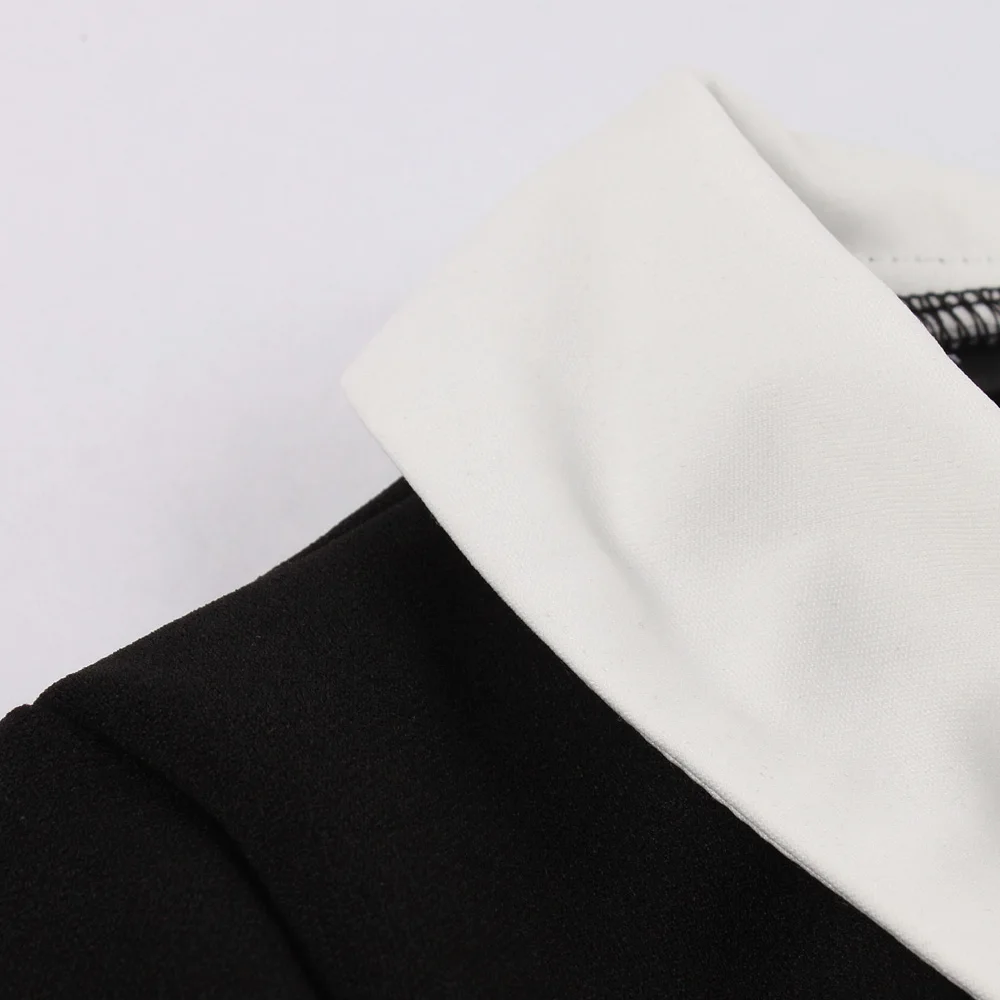 Kenancy контрастное лоскутное женское платье в стиле ретро Осенние с лацканами