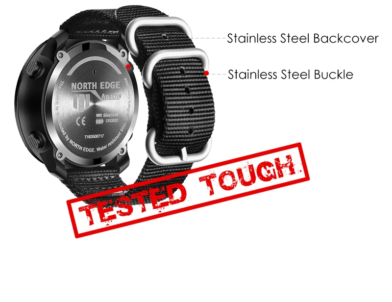 NORTH EDGE Digital Big Dial Watches Men Hours Running Swimming Sports Watches Altimeter Barometer Ralarm Compass Clock Rrelogio