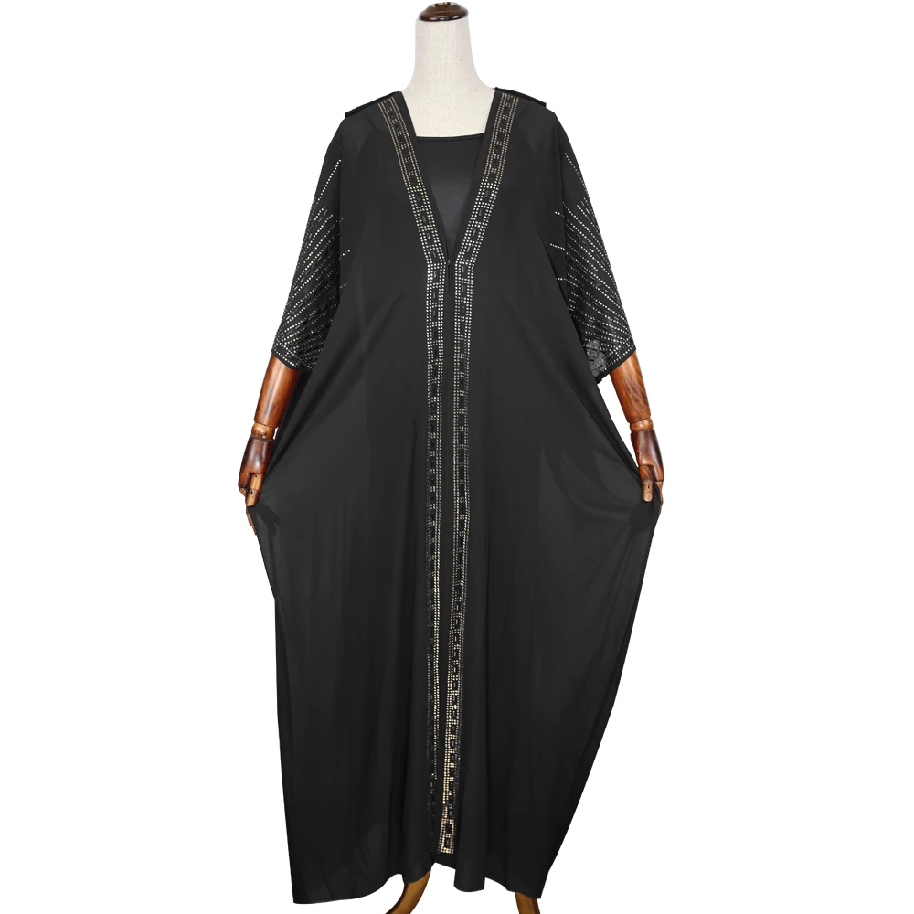 

Muslim Kaftan Abaya Dress Kimono Women Dubai Open Abayas Turkish Chiffon Hooded Dress Elegant African Plus Size Boubou
