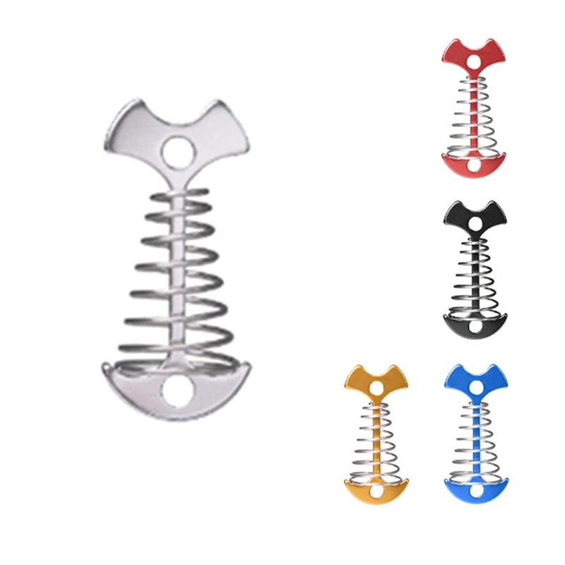 

6Pcs Spiral Shaped Spring Octopus Deck Peg with Carabiner Hooks Durable Rope Buckle Tent Hooks Board Pegs