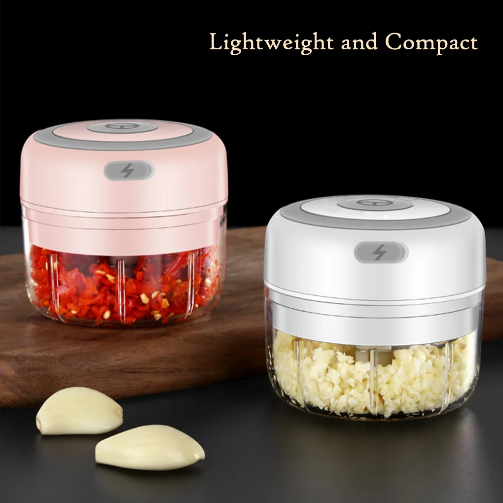 Mini Electric Food Garlic Vegetable Chopper Grinder Crusher Press For Nut Meat Fruit Rechargeable Onion Multi-Function Processor | Дом и сад