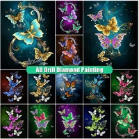 new diy full squareround ab drill diamond painting butterfly diamont embroidery animals landscape cross stitch home decor gifts