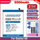 Аккумулятор хорошего качества для Oukitel K8, 5500 мА  ч, 3,8 в, для Oukitel K8, 18:9, полноэкранный аккумулятор 6,0 дюйма FHD мобильный телефон