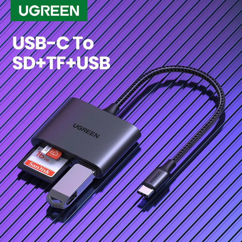 UGREEN USB C кардридер Тип к SD Micro для iPad ноутбука аксессуары карта памяти адаптер