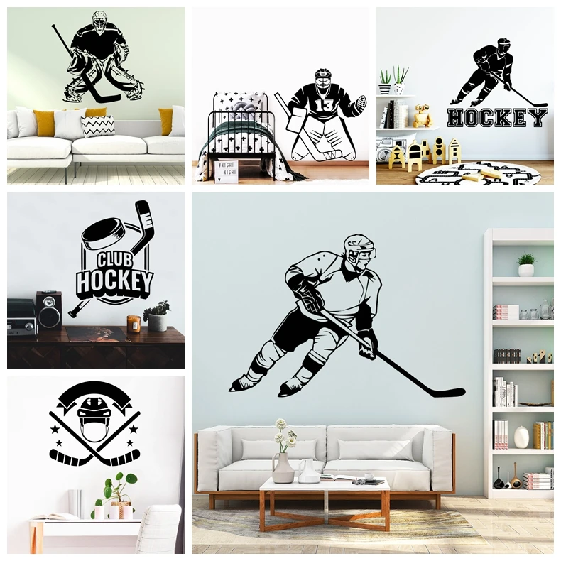 

Hockey Player Vinyl Wall Stickers Wall Decor For Kids Rooms Living Room Decoration Wall Decals Creative Stickers Murals
