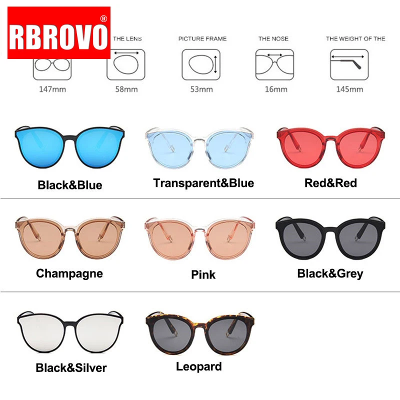 

RBROVO 2021 Vintage Big Frame Sunglasses Women Brand Designer Ocean Lens Retro Sun glasses UV400 Oculos De Sol Feminino