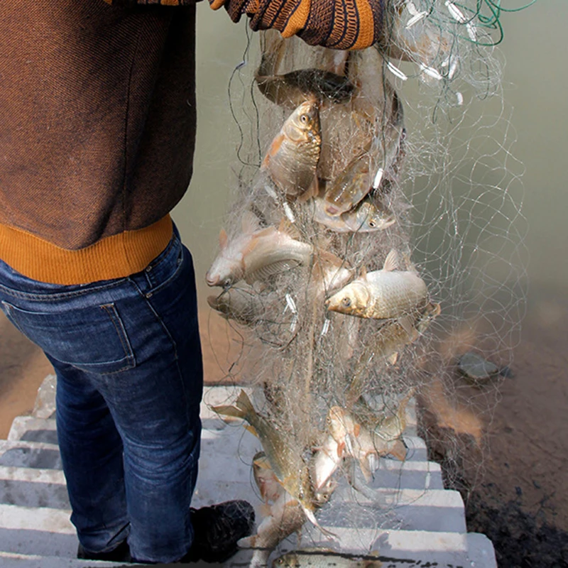Однослойная уличная рыболовная сеть Ловушка одноволоконная жаберная карася