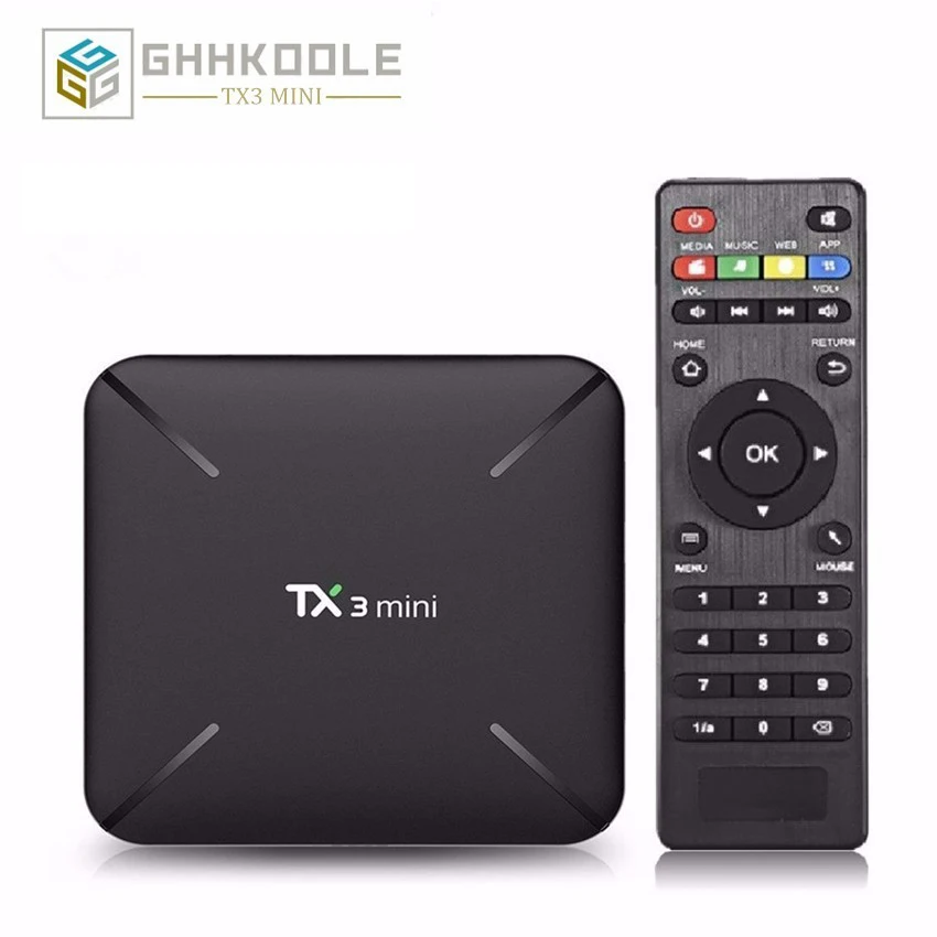 TX3 Мини 1G 8G Смарт ТВ коробка S905W четырехъядерный 2,4 ГГц WiFi Android 7,1 4K медиаплеер TX3mini 2 Гб 16 Гб телеприставка