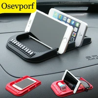 car parking sign mobile phone stands 2 in 1 soft silicone non slip dual slot bracket storage charger glasses holder car support