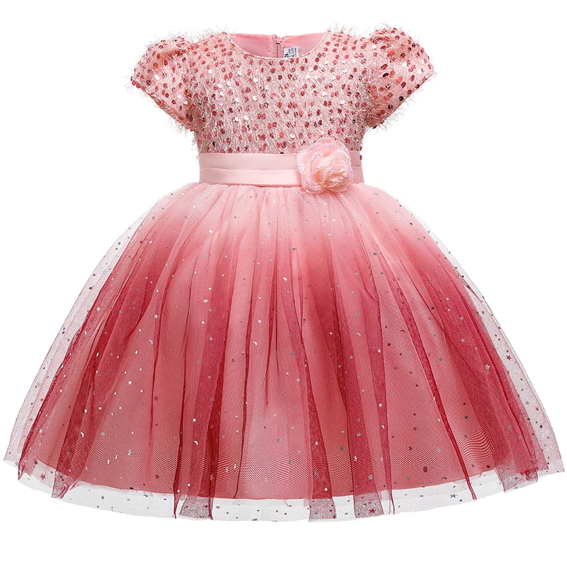 Peahc pink Коллекция года, новогодние костюмы, Детские платья для девочек, детская одежда платье для девочек платье принцессы вечерние и свадебные платья для детей возрастом от 3 до 10 лет - Цвет: Peahc pink