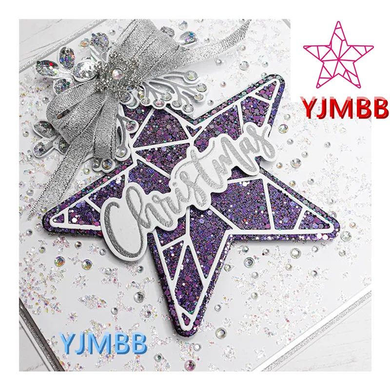 

YJMBB Новый пятиконечный Звездный фон с сеткой металлические высечки для скрапбукинга альбома бумаги «сделай сам» карточек ремесло тиснение ...