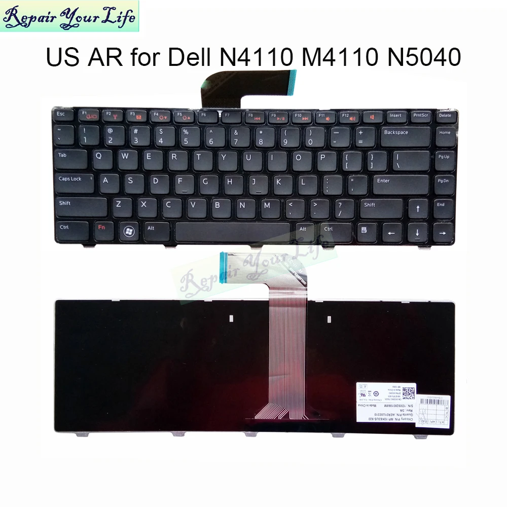 

Arabic English Notebook Keyboard 0X38K3 for Dell Inspiron N4110 N4050 N4120 M4040 N5050 M4110 M5040 14R 3420 5420 7420 5520 7520