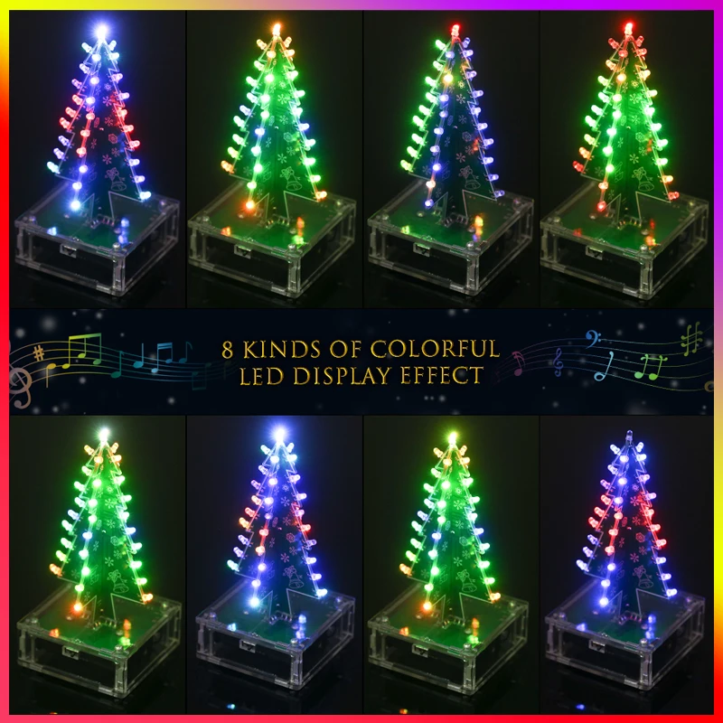 DIY Рождественская елка с музыкой красочные легко сделать светодиодный
