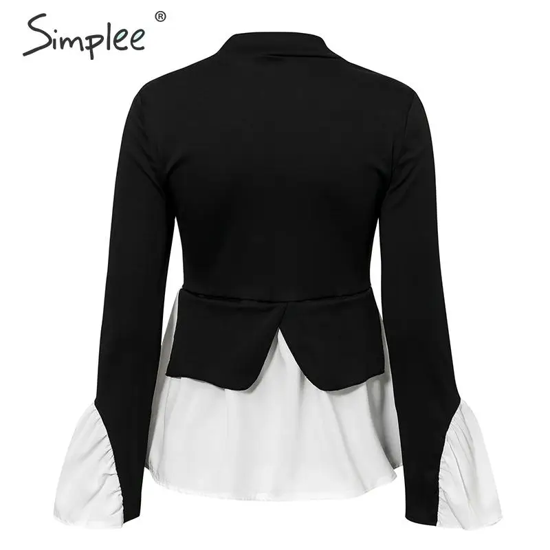 Simplee модная женская блузка из двух частей рубашка с длинным рукавом в стиле