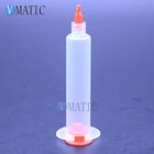 Бесплатная доставка 500 компл.лот 30 мл Прозрачный клейкий пневматический Дозирующий шприц с цилиндромпоршнемзаглушкойстопором 30 мл