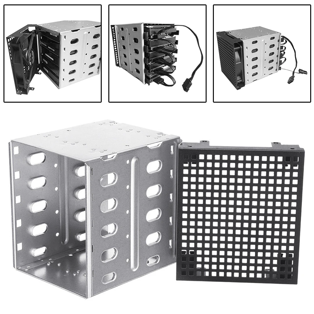 

Mayitr 1pc High Quality HDD Hard Drive Cage Rack Durable Hard Driver Tray Caddy Bay With Fan Space For PC Computer