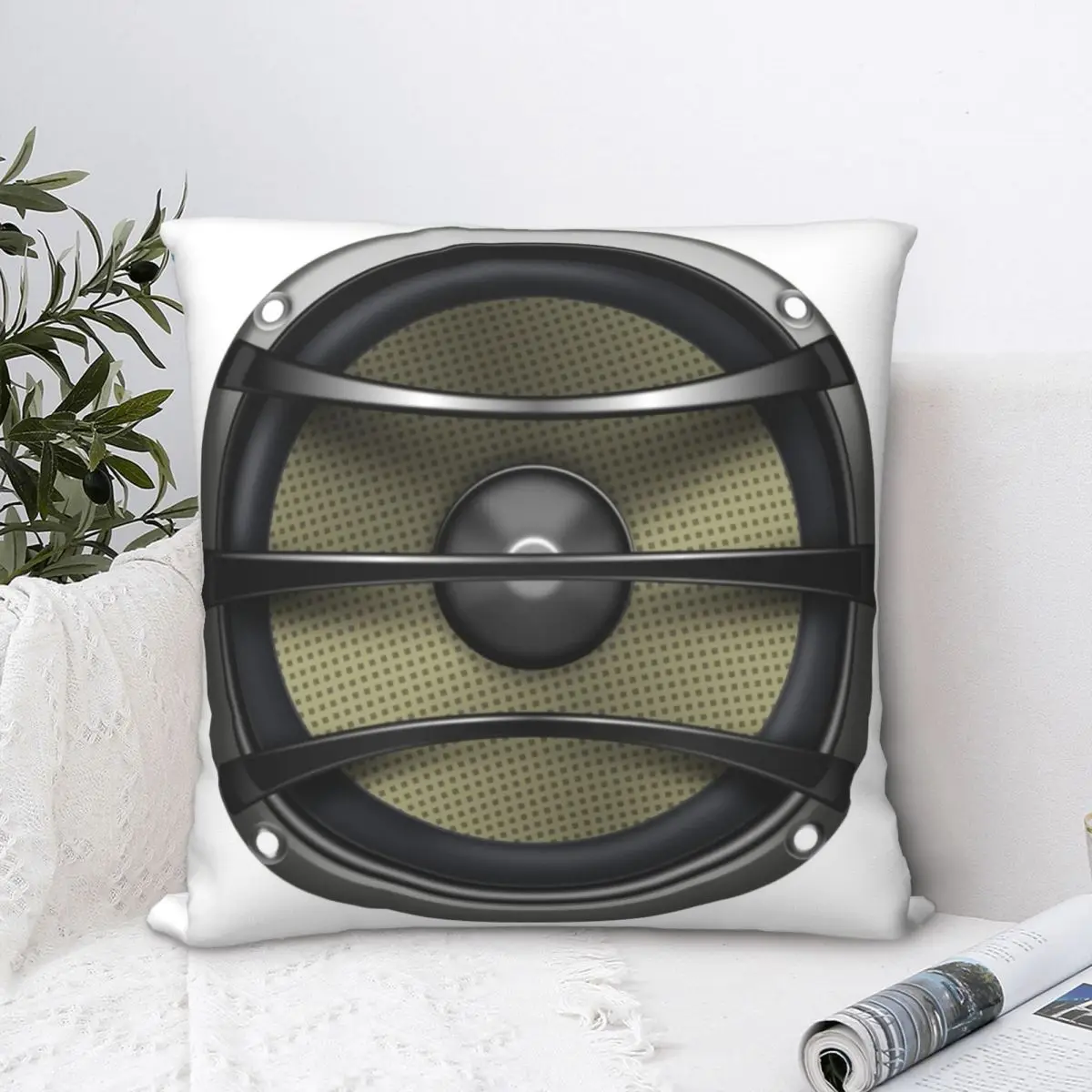 Футболка с музыкальным динамиком и наклейка квадратная наволочка забавный