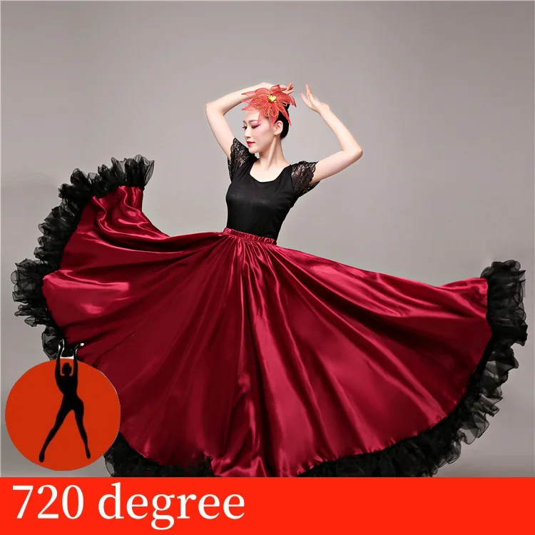 Танцевальный Костюм для фламенко для женщин Vestido Sevillana Gypsy Испания Фламенго леди танцевальное платье юбки фламенко сценическая танцевальная одежда SL1447 - Цвет: style 3 720