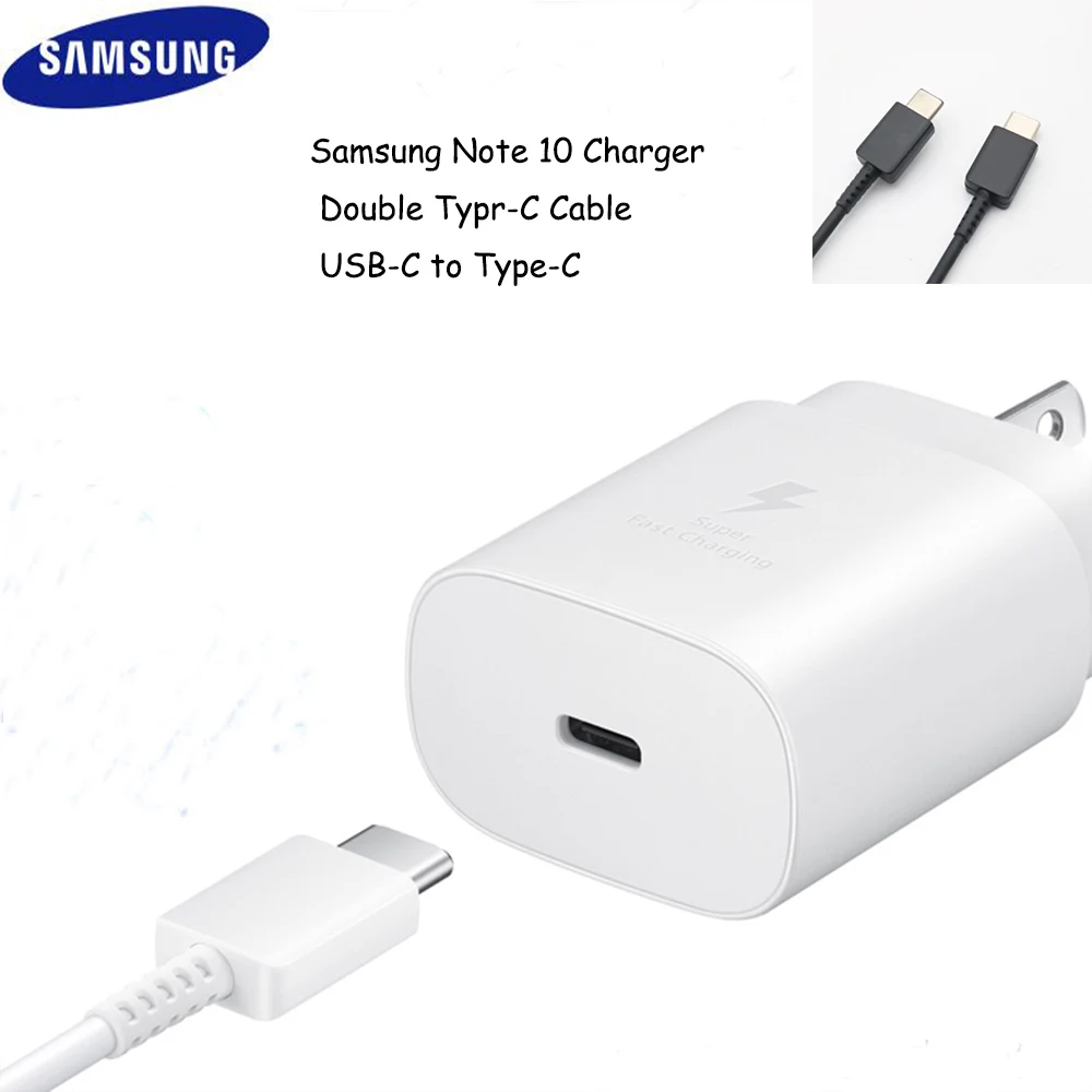 Оригинальное супер быстрое зарядное устройство Samsung 25 Вт для Galaxy Note 10 Note10 plus +