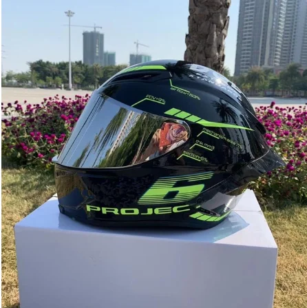 Модный мотоциклетный шлем на все лицо с одним козырьком для мужчин и женщин