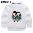 Детские толстовки с капюшоном KYT5392, детские толстовки с принтом рассекающее демонов лезвие привидений, милый пуловер, топы для девочек и мальчиков, осенняя одежда