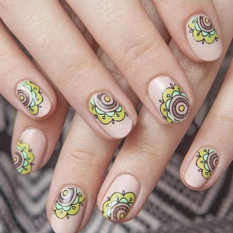 Мандаловая пластина для ногтевого дизайна 1 шт. штамповки Пейсли дамасская