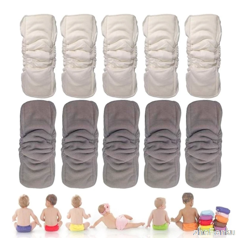 

Reusable Washable Diaper Inserts Bamboo Cotton Elastic Inserts Boosters Liners For Baby Diaper Cover Nappies Charcoal Insert