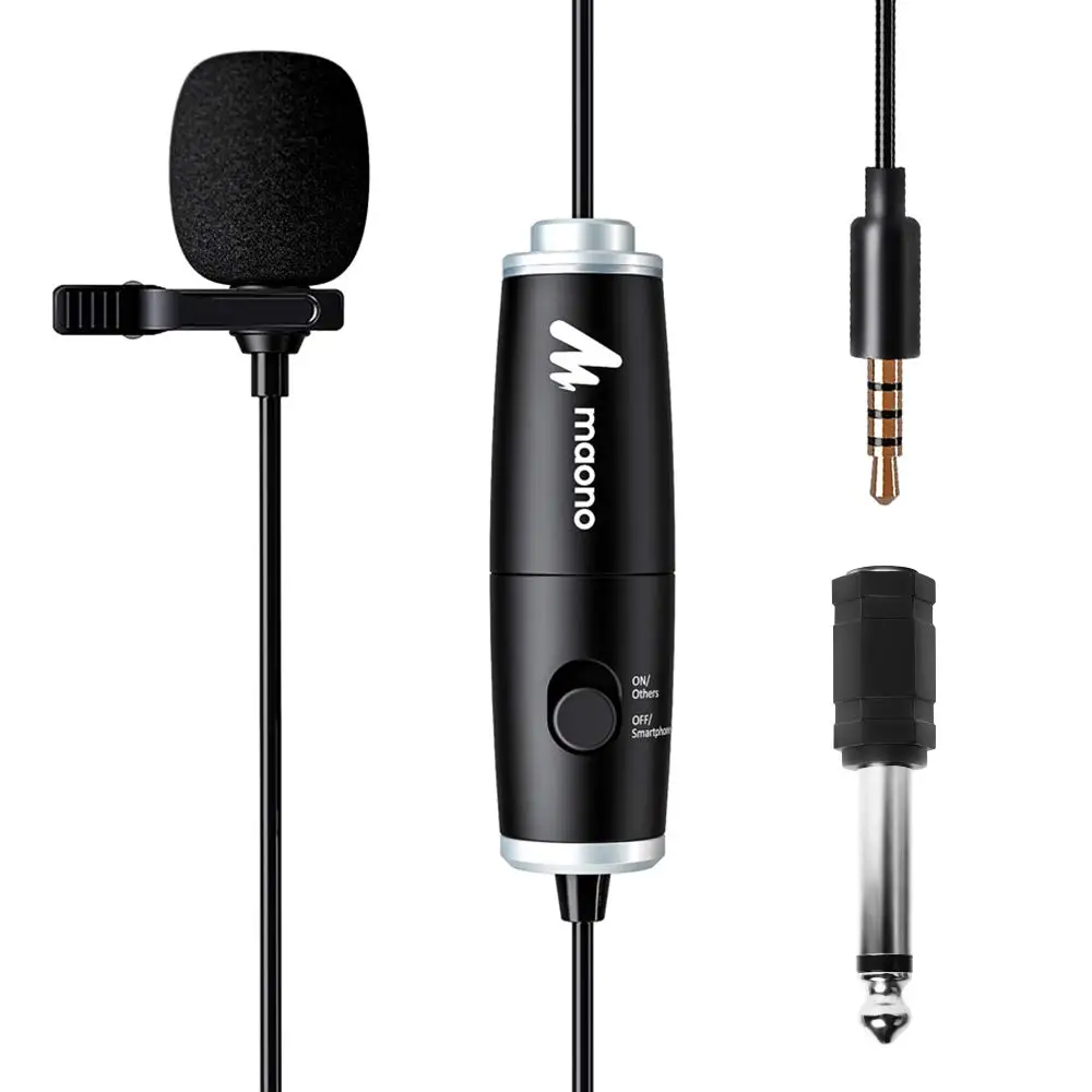 Микрофон MAONO Lavalier с креплением на лацкане 6 м|Микрофоны| |