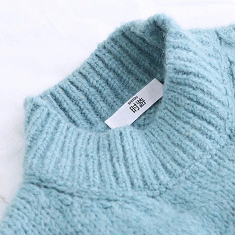 

CHICEVER Knitting Dress For Women O Neck Long Sleeve Oversized Straight Loose Casual Dresses Female 2020 Winter Clothing Style