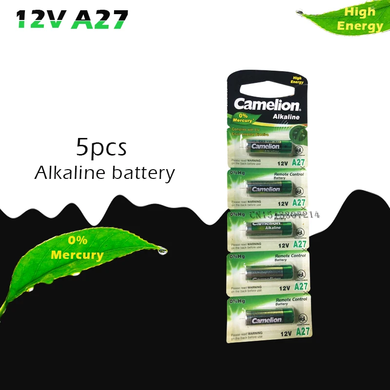 Wholesale 5pcs/lot New 12V Camelion A27 27A Ultra Alkaline battery/alarm batteries Free Shipping