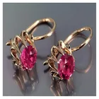 Винтажные женские серьги-клипсы с красным фианитом, серьги с нежным фианитом, женские серьги, аксессуары, Свадебная и вечерняя бижутерия, подарок