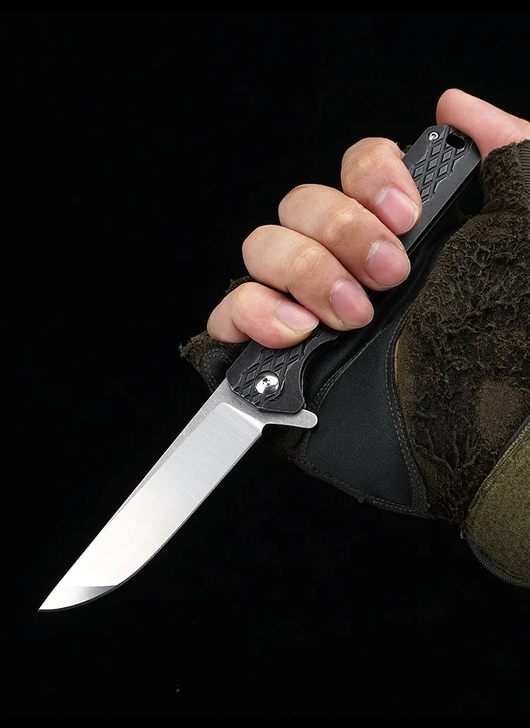 

D2 Carbon Steel Blade Folding Knife Titanium Handle Art Knife Surgical Scalpels Collectable Knives EDC Survival Tactical Tools