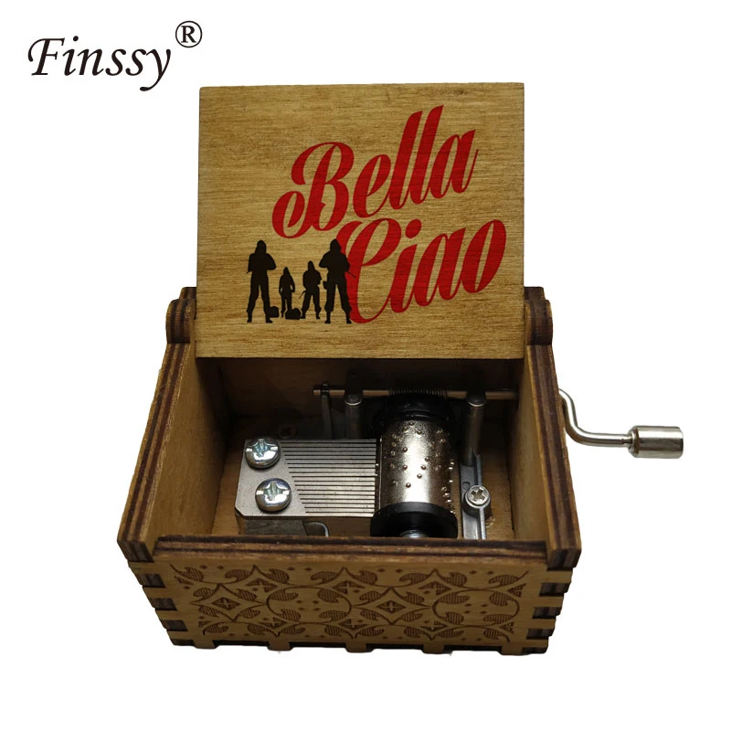 Music-54 Музыкальная шкатулка для маленьких семейных влюбленных, Подарочная музыкальная тема bella ciao la casa de papel House Of paper, музыкальная шкатулка для друзей, подарки - Цвет: Music-54