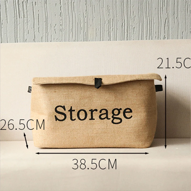 Складная Ретро хлопковая льняная квадратная коробка для хранения одежды носок