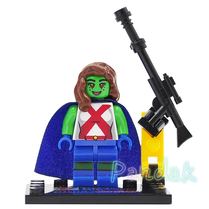 Miss Martian Одиночная змея глаза Джейсон Тодд КРОК Бэтмен, Бэйн Aqualad удар задницы строительные блоки супер герой D845 D840 D856 Кирпичи Игрушки - Цвет: Miss Martian