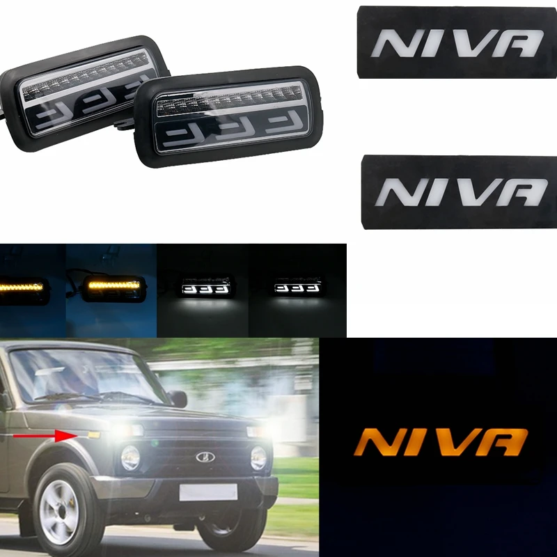 2xLada Niva Urban Bronto 7 дюймов светодиодные фары Hi/Low H4 Angle Eyes DRL для Jeep Wrangler внедорожник 4x4