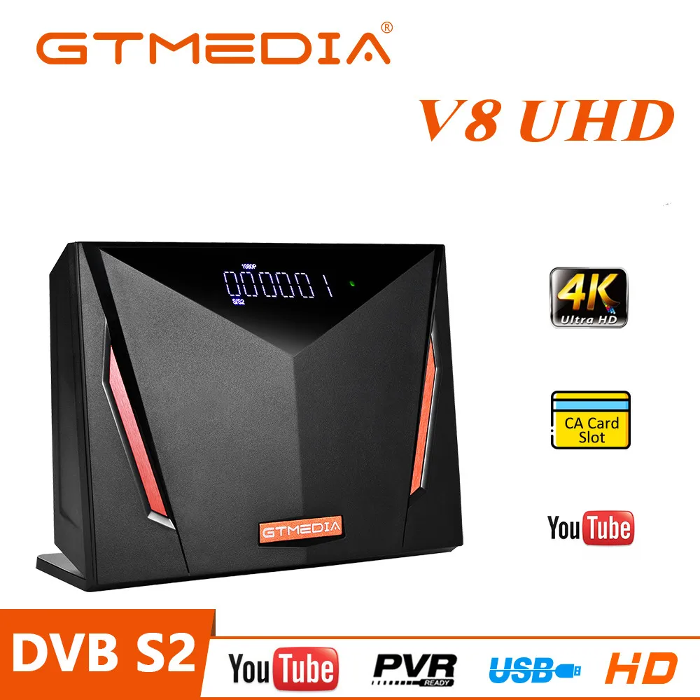 

GTmedia V8 UHD DVB-S/S2/S2X/T/T2/ISDB-T/Cable Satellite TV Receiver H.265 Built in WIFI Youtube CA Card Slot 1080p PK V8 NOVA