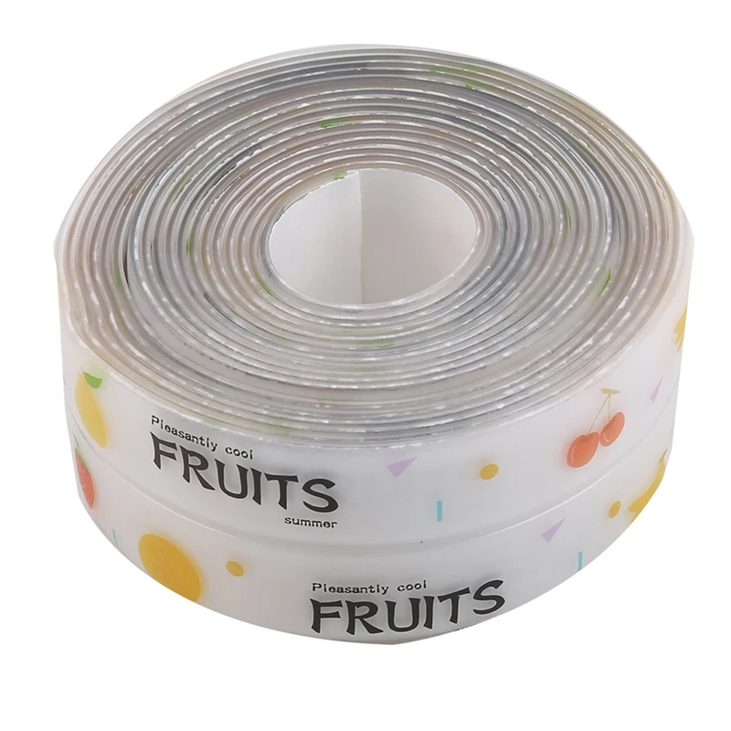 Flower fruit Высококачественная самоклеящаяся прозрачная клейкая акриловая водонепроницаемая лента для кухонной плиты, леска, Полоска, туалет, уголок - Цвет: Flower fruit