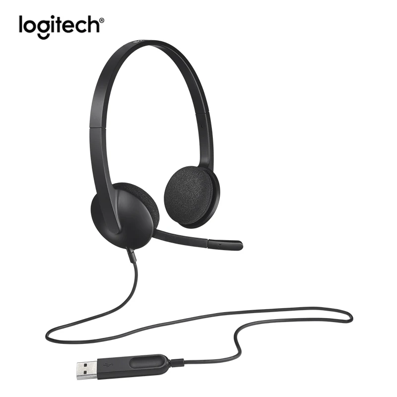 Компьютерная гарнитура Logitech H340 USB микрофон для Windows MacOS ChromeOS|Наушники и гарнитуры|