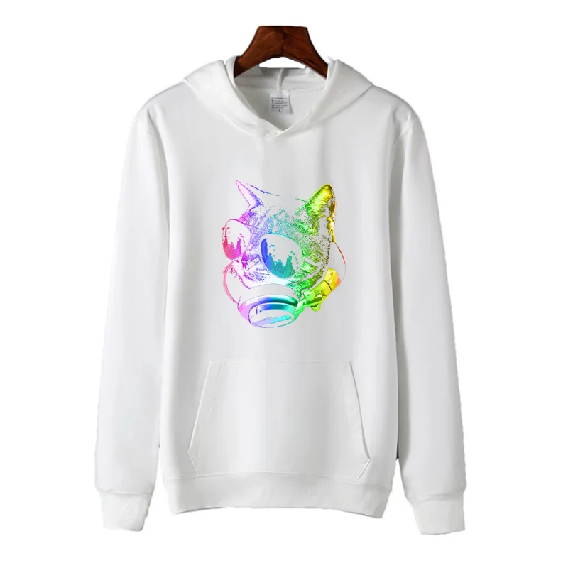 

Спортивная толстовка с принтом музыкальных кошек на весну и осень, женская спортивная одежда, толстовка, Мужская одежда для мальчиков, спор...