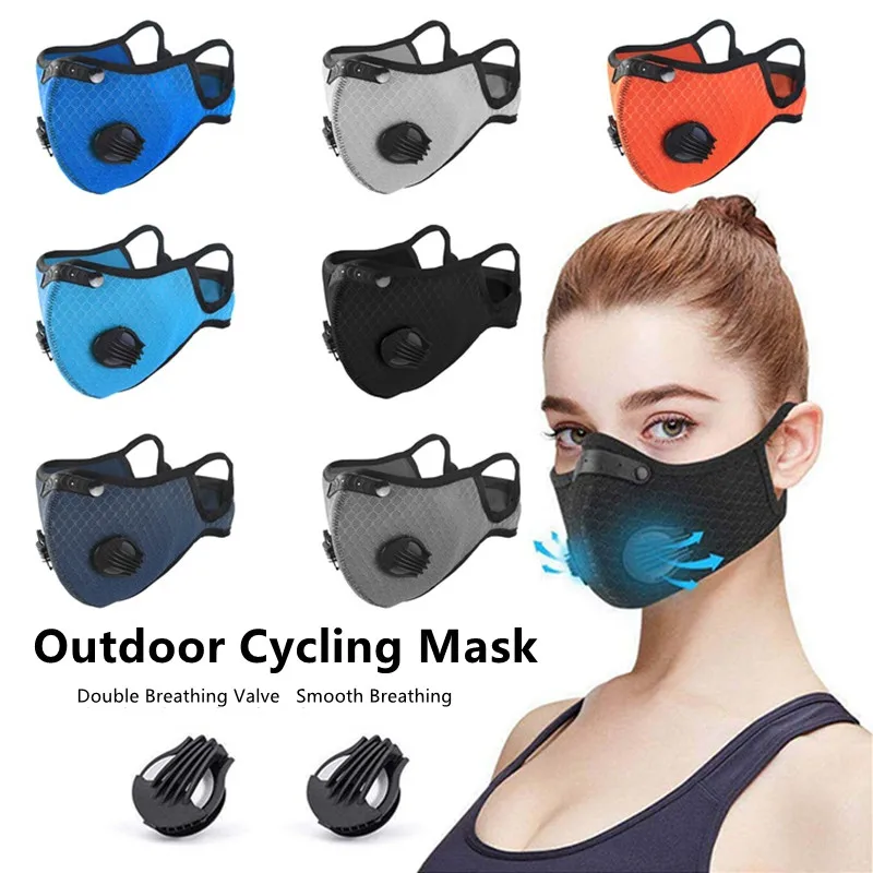 

LOLEDE Reusable Cotton Face Mask Breathing Valve Masque Unisex Anti-Dust Black Protective Mouth Cover Caps Mascarillas